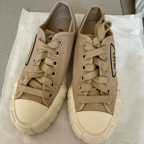 Prada Canvas Sneakers, 36.5, Tan, Women’s - Picture 10 of 10